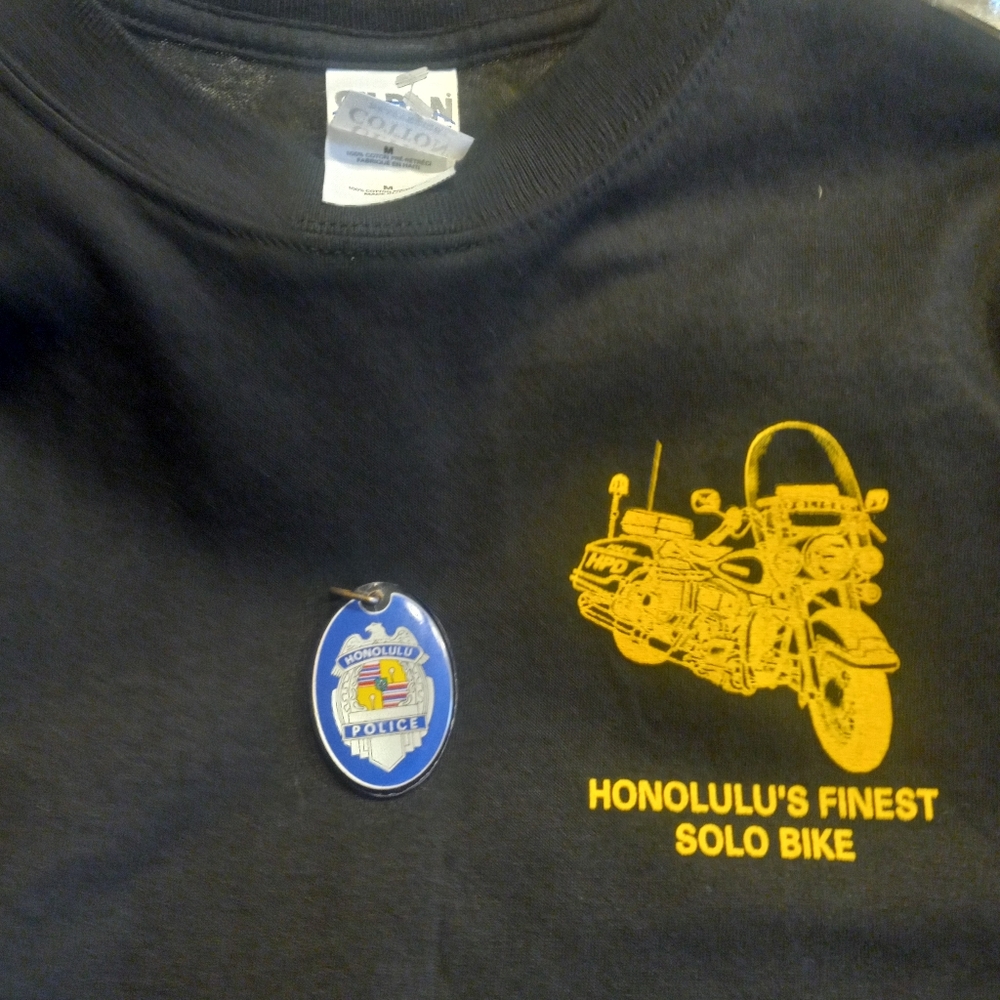 HPD Authentic Motorcycle Tee MED..and Key Fob. VINTAGE